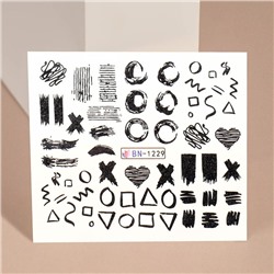Слайдер-дизайн для ногтей «Творческий беспорядок», фасовка 6 шт, цвет чёрный
