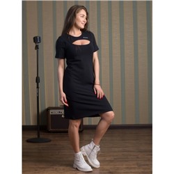 Платье женское « три сердечка», размер 44, цвет чёрный