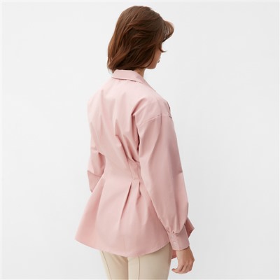 Рубашка женская удлиненная MINAKU: Casual Collection цвет розовый, р-р 42