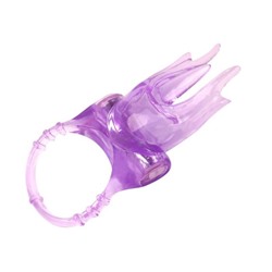 Эрекционное кольцо Оки- Чпоки,  с вибрацией, D=3 см, фиолетовый