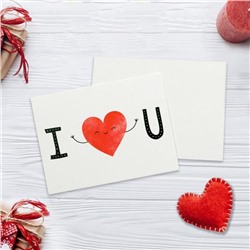 Открытка-мини «I LOVE YOU», сердечко, 8 х 6см