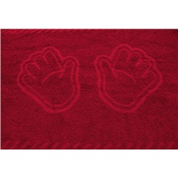Махровое полотенце "Ручки- бордо"