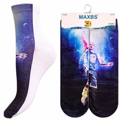 Носки мужские хлопковые с 3D принтом " MAXBS YH68-22 " 2 пары баскетболисты принт1 р:40-45