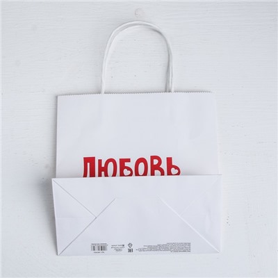 Пакет подарочный «Любовь», 22 × 22 × 11 см