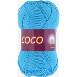 Coco 3878 100%мерсеризованный хлопок 50г/240м (Индия),  голубая бирюза