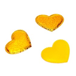 Сердечки декоративные, набор 10 шт., размер 1 шт: 4,5 × 3,1 см, цвет золотой переливающийся