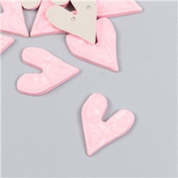 Декор для творчества пластик "Сердце мятое" розовый матовый 0,3х2,3х2,9 см