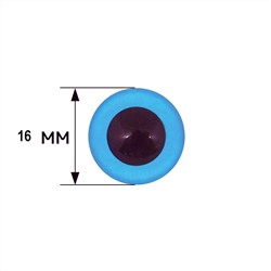 Глазки клеевые 16мм 6шт голубой 28550
