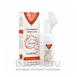 Пенка для умывания с аминокислотами клубники Vaseina Strawberry Amino Acid с силиконовой щеточкой 12