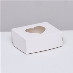 Коробка складная "Сердца", ,белый, 10 х 8 х 3,5 см