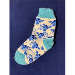 Женские носки вязаные «Синие цветочки»