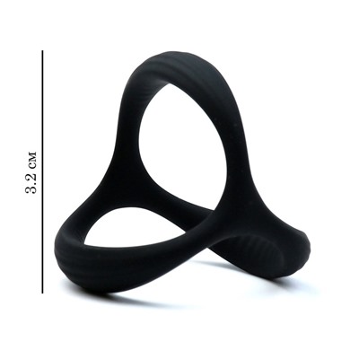 Эрекционное кольцо Оки- Чпоки, пролонгатор, без вибрации, Soft силикон, 3,2 см, черный