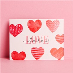 Открытка-комплимент "LOVE" сердечки, 8 х 6 см