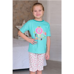 Пижама детская из футболки и бридж из кулирки Фруктик