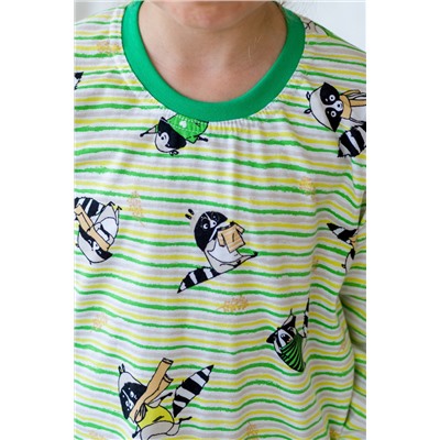 Пижама подростковая из джемпера и брюк из кулирки Локки зеленый