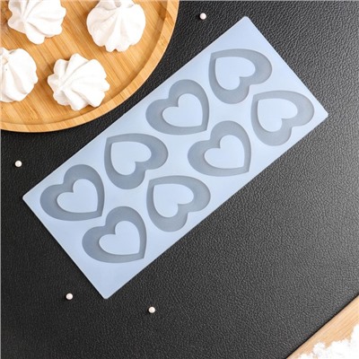 Силиконовый коврик для айсинга Доляна «Любовь», 8 ячеек, 24×11×0,3 см, цвет прозрачный
