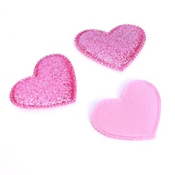 Сердечки декоративные, набор 5 шт., размер 1 шт: 5,3 × 5 см, цвет розовый