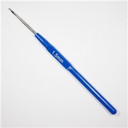 Крючок для вязания с пласт. ручкой D-1.5,  14см (сталь),  мин.заказ 10шт