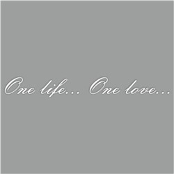 Наклейка "One life...One love...", белая, плоттер, 400 х 55 х 1 мм