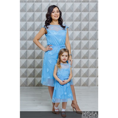 Комплект нарядных платьев мама+дочка "Бабочки" М-2122