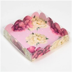 Коробка для кондитерских изделий с PVC-крышкой «Тебе с любовью», 13 × 13 × 3 см