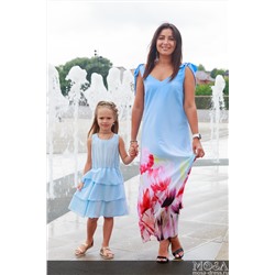 Комплект летних платьев из шифона в стиле family look "Камелия" М-2135