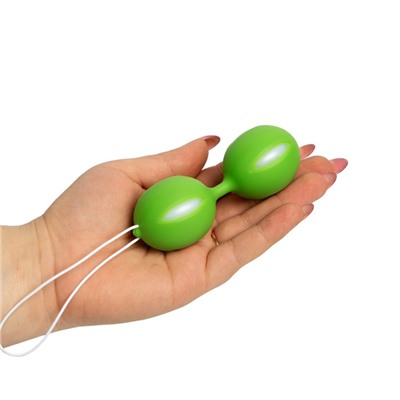 Вагинальные шарики Оки- Чпоки, смещен центр тяжести, 10 х 3,7 х 4,5 см, зеленый