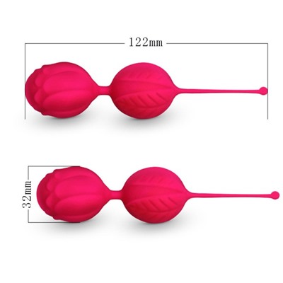 Вагинальные шарики Оки- Чпоки, смещен центр тяжести,11 х 3,2 х 3,2 см, с петлей, розовый