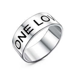 Кольцо "Любовь", посеребрение с оксидированием, 18,5 размер