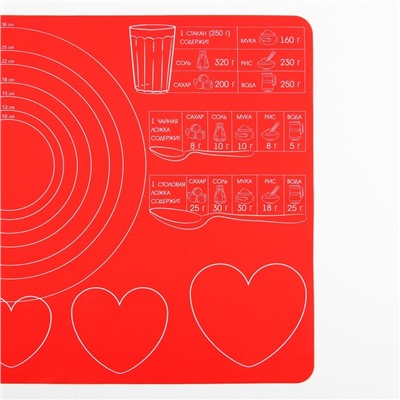 Силиконовый коврик для выпечки «Готовим с любовью», 50 х 40 см