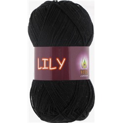 Lily 1602 100%мерс.хлопок 50г/125м. (Индия),  черный