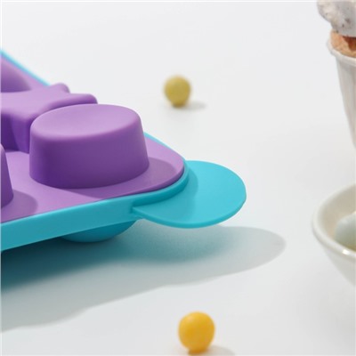 Форма силиконовая для леденцов «Сладости-радости», 23×19×3 см, 20 ячеек, с палочками, цвет МИКС