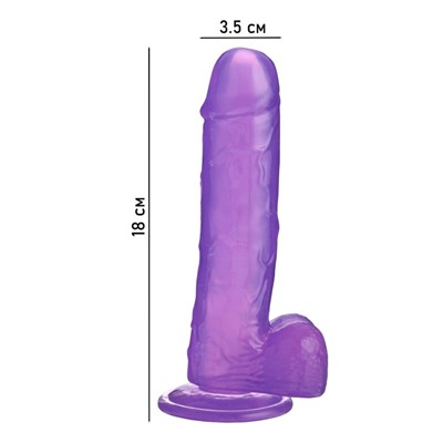 Фаллоимитатор Оки- Чпоки, реалистик, на присоске, гелевый, 18 х 3,5 см, фиолетовый