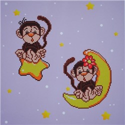 Канва с рисунком РС 37х37 Неземные приключения маленьких обезьянок РС-258 (Россия)
