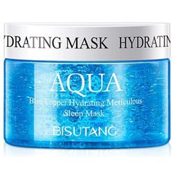 Bisutang Aqua Blue Copper Hydrating Sleep Mask Несмываемая ночная маска с гиалуроновой кислотой и китайскими травами, 120 гр