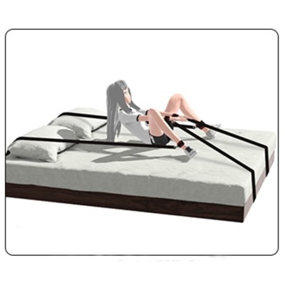 Набор БДСМ Оки Чпоки, фиксирующие ремни для кровати, универсальны размер, стропа. черный