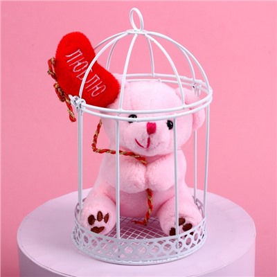 Мягкая игрушка «Мишка в клетке», медведь, цвета МИКС