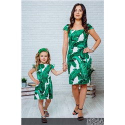 Комплект летних платьев в стиле Family Look для мамы и дочки "Марсель" М-2132