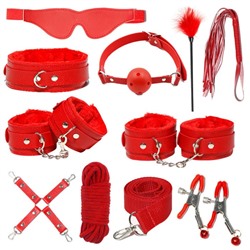 Эротический БДСМ набор Оки- Чпоки, красный, 11  предметов