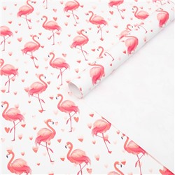 Бумага глянцевая с печатью "Фламинго", 70 х 100 см