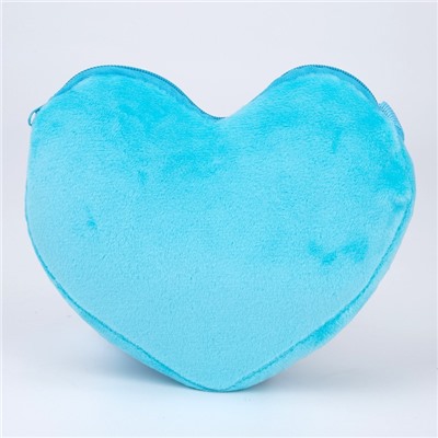Сумка детская, с пайетками, сердце, 17 х 15 х 1 см, цвет голубой