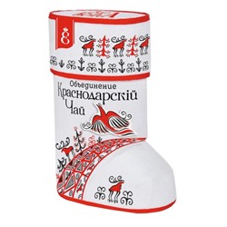 Подарочный набор «Валенок Белый с Красной Птицей» с листовым чаем