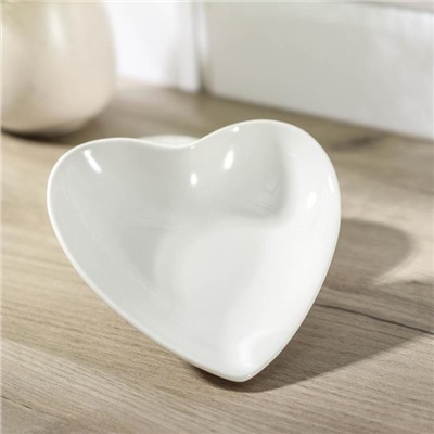 Набор салатников керамических «Сердца», 2 предмета, 13×12,5 см, цвет белый