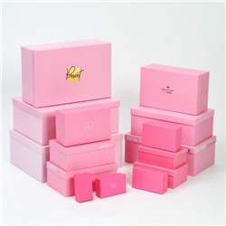Набор коробок подарочных 15 в 1 «Розовый градиент», 12 х 6.8 х 4 см - 46.6 х 30.2 х 17.5 см