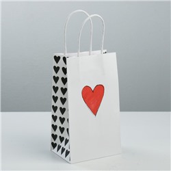 Пакет подарочный крафтовый «Love you», 12 × 21 × 9 см