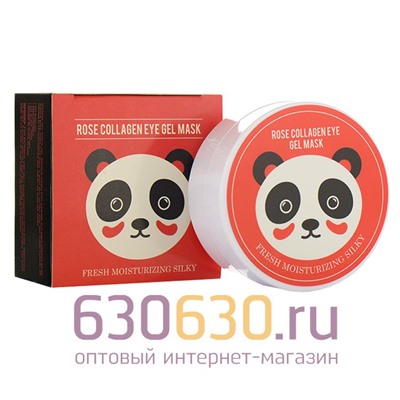 Гидрогелевые патчи для глаз  Panda Rose Collagen Eye Gel Mask с экстрактом розы 60 шт
