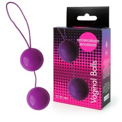Шарики вагинальные BALLS, для укрепления мышц влагалища, D 35 мм, вес 50 г, фиолетовый