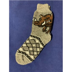 Мужские носки вязаные «Кабанчик»