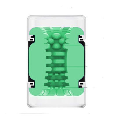 Мастурбатор сквозной Оки- Чпоки Through NORMAL, силикон, зеленый