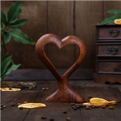 Сувенир дерево "Сердце" коричневый 15х11х3 см